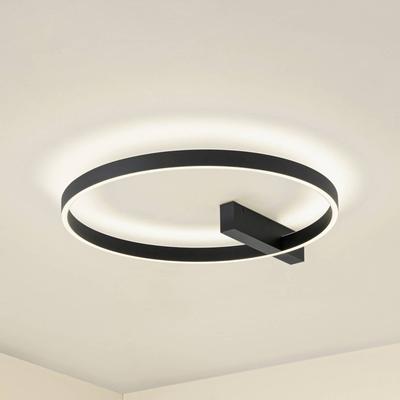LED Deckenlampe Isalin Lucande, dimmbar, schwarz, für Wohn- / Esszimmer, Aluminium, Modern, LED Deckenleuchte Image