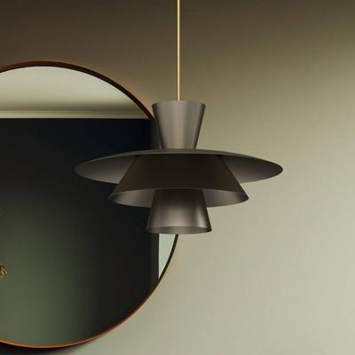 Hängelampe Plato Luminex, dimmbar, alu / grau / zink, für Wohn- / Esszimmer, Metall, Modern, Pendelleuchte Image