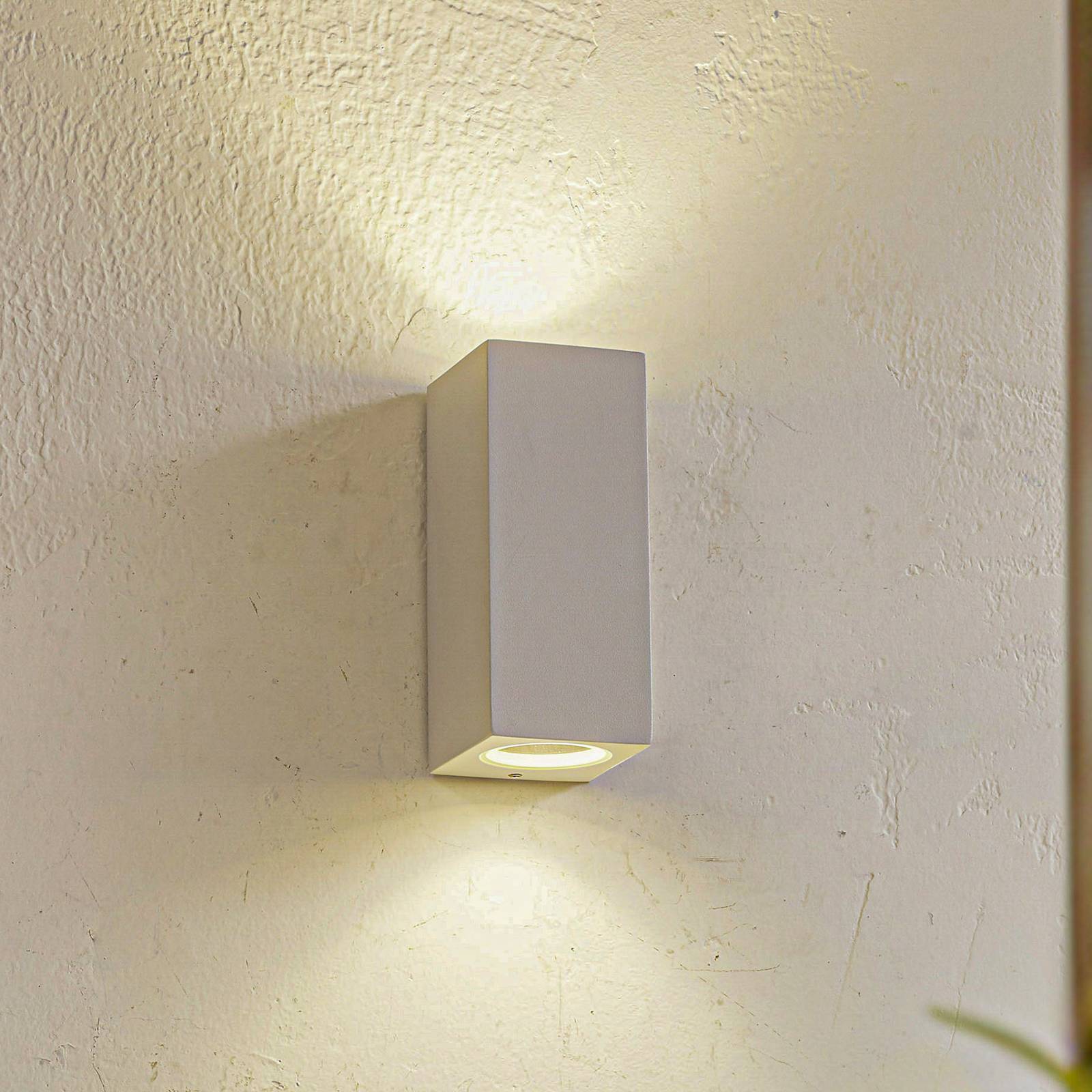 Outdoor Wall Light Xava Lucande, dimmable, White / opal, Aluminium, Modern, Outdoor Wall Light