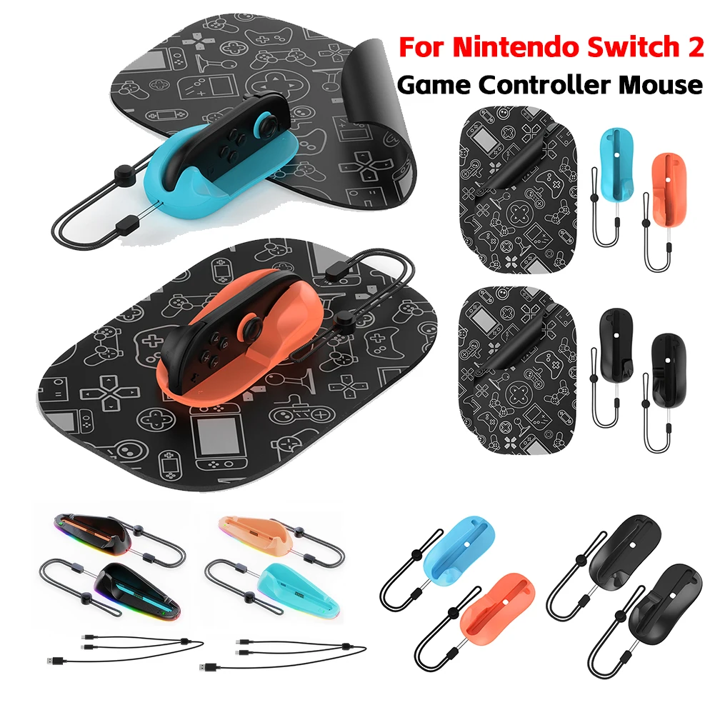 2PC Game Controller Maus mit RGB Lichter Controller Maus Handgriffe Game Controller Lade Dock für Joy-Con 2 für Schalter 2 Image