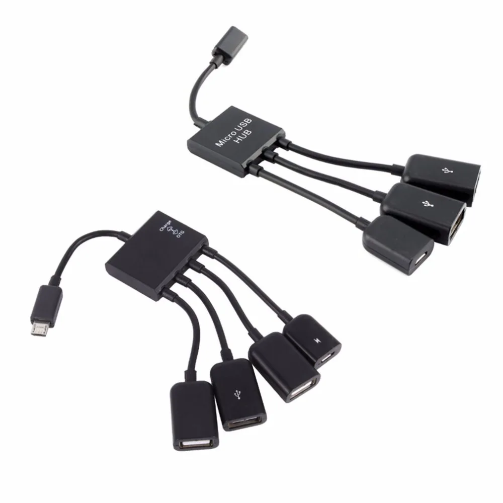 OTG 3/4 Port Micro USB Power Lade Hub Kabel Splitter Stecker Adapter Für Smartphone Computer Tablet PC Daten Draht Image
