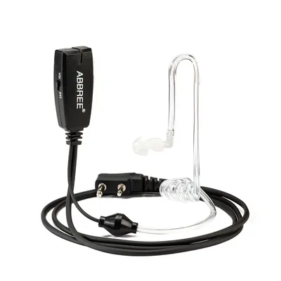 Abbree Headset-Mikrofon-Kopfhörer, 2-poliger Stecker mit VOX-Freisprechfunktion für UV-5RH UV-21 UV32 UV-K6 Walkie Talkie Two Way Radio