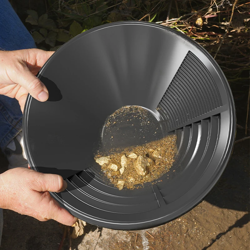 Gold-Pfanne-Pfanne-Prospektionswerkzeug für Bastler, Enthusiasten, stapelbares Design für Anfänger, ideal zum Verschärfen von Wasser Image