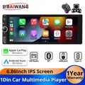 1DIN 6.86 pollici Wireless Carplay Android Auto Autoradio Bluetooth Multimedia Video Lettore MP5 con supporto USB Telecamera per la retromarcia