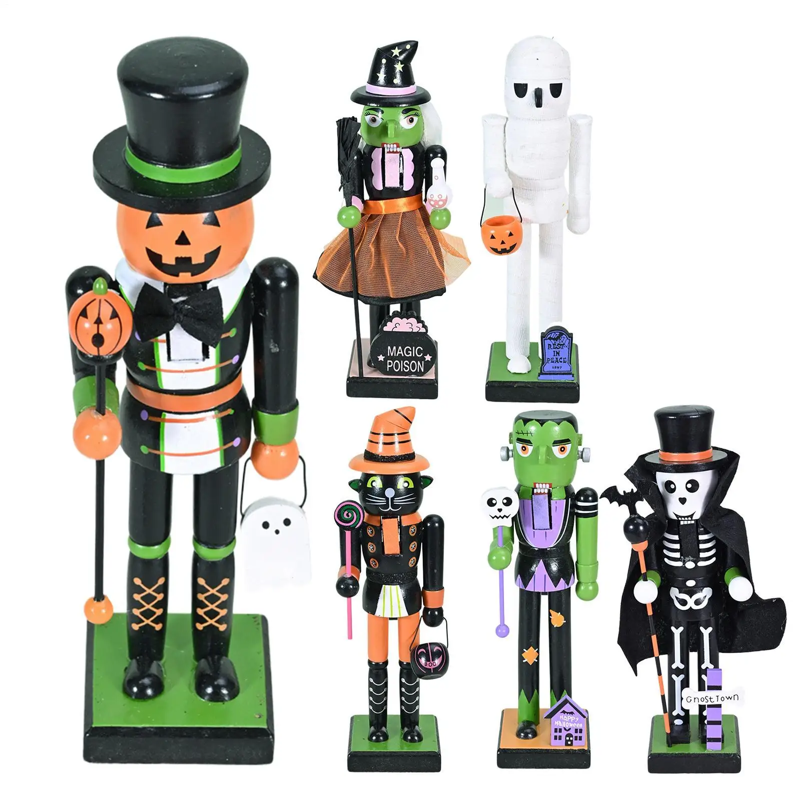 Halloween Skelett Nussknacker Skelett Kürbis Nussknacker Halloween Figur Goody Bag Füllstoffe für Home Display Urlaub Dekor Image