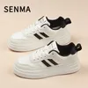 SENMA Herrenschuhe, dicke Sohlen, Leder, kleine weiße Schuhe, trendige Schuhe für Herren und Damen, Boardschuhe, Freizeitschuhe, Herren-Sportbekleidung