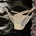 SP&CITY Tentazione Mutande con fiori e fiocco in pizzo per donna Cinghie sottili Cintura incrociata Maglia scava fuori Mutandine Slip in cotone morbido