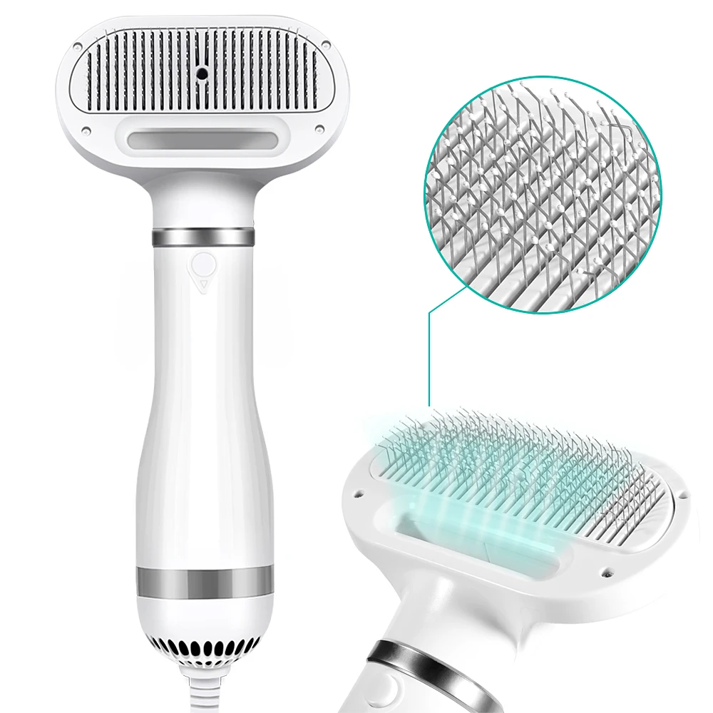 Tragbare 2-In-1 Hund Haar Trockner Hund Trockner Kamm Pinsel Hundesalon Katze Haar Kamm Hund pelz Gebläse Niedrigen Temperatur Lärm Pet Liefert Image