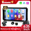 Srnubi 6.25 "Portable Digitale Moto Cruscotto Navigazione GPS Display Schermo TPMS Monitor Wireless CarPlay Moto Android Auto