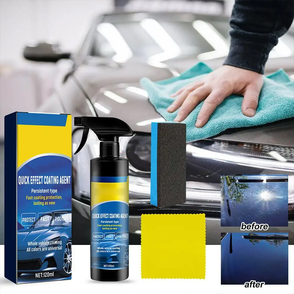 Autolack Reparatur Keramik Flüssigkeit Beschichtung Spray Set Schnell Hydrophobe Polnischen Reiniger Farbe Flecken Reiniger Autolack Schutz Image