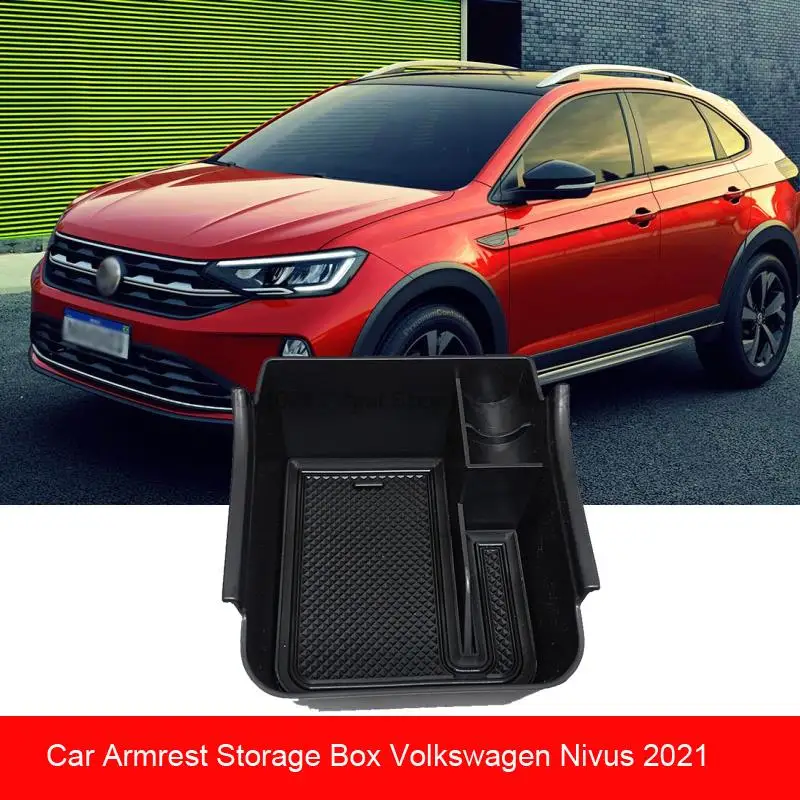 Auto Armlehne Lagerung Box Für VW Volkswagen Nivus 2021-2023 Zentrale Steuerung Container Verstauen Aufräumen Auto Organizer Fach Image