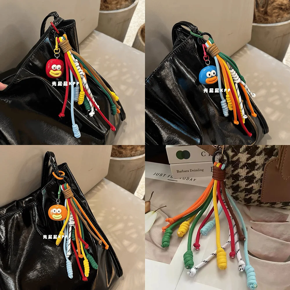 Noter Neuer lustiger Wurstmund-Paracord-Schlüsselanhänger, Unisex, handgefertigt, buntes Seil, Taschenanhänger, Paar-Schlüsselanhänger, perfektes Geschenk für Liebhaber Image