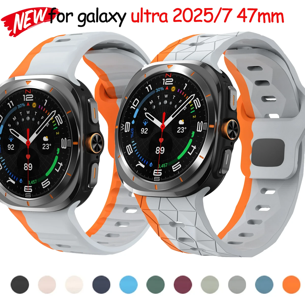 Für Samsung Galaxy Watch Ultra 2025 47 mm Zubehör Correa Sport Silikonarmband für Samsung Galaxy Watch Ultra Band 47 mm Image
