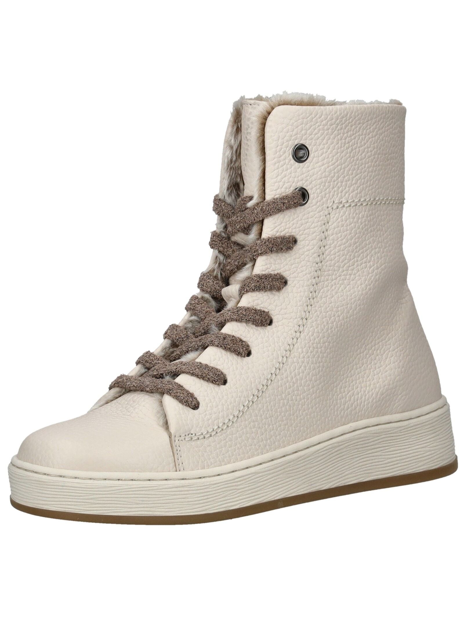 Schnürstiefelette GABOR COMFORT "Gabor Comfort Stiefelette Leder", Damen, Gr. 41, beige (creme), Leder, Casual, Schuhe