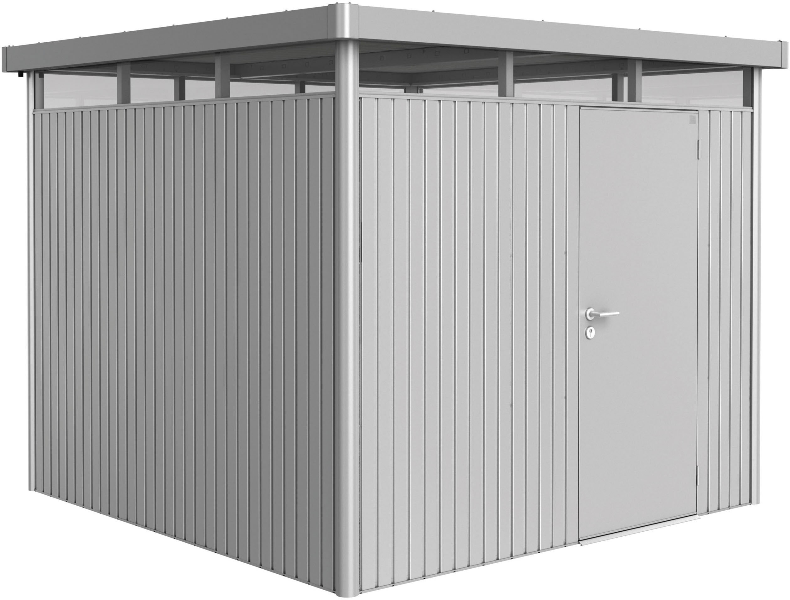Gerätehaus BIOHORT "HighLine Gr. H4", silber (silberfarben), Stahlblech, Gerätehäuser, quarzgrau-metallic Image