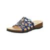Pantolette THINK "Think Pantoletten Leder", Damen, Gr. 41, bunt (blau, multi), Leder, casual, Schuhe