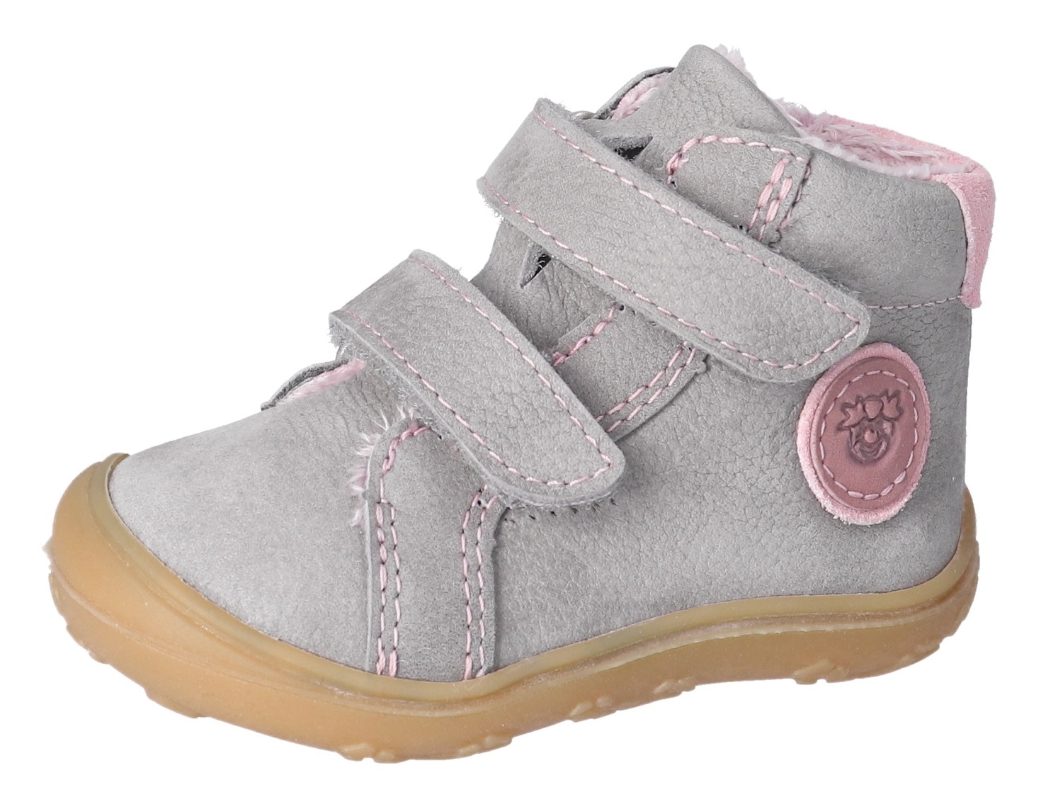 Lauflernschuh PEPINO BY RICOSTA "Gedo WMS: normal", Kinder, Gr. 26, grau, Leder, casual, Schuhe, Barfußschuh mit hochgezogener Zehenkappe, Größenschablone zum Download Image