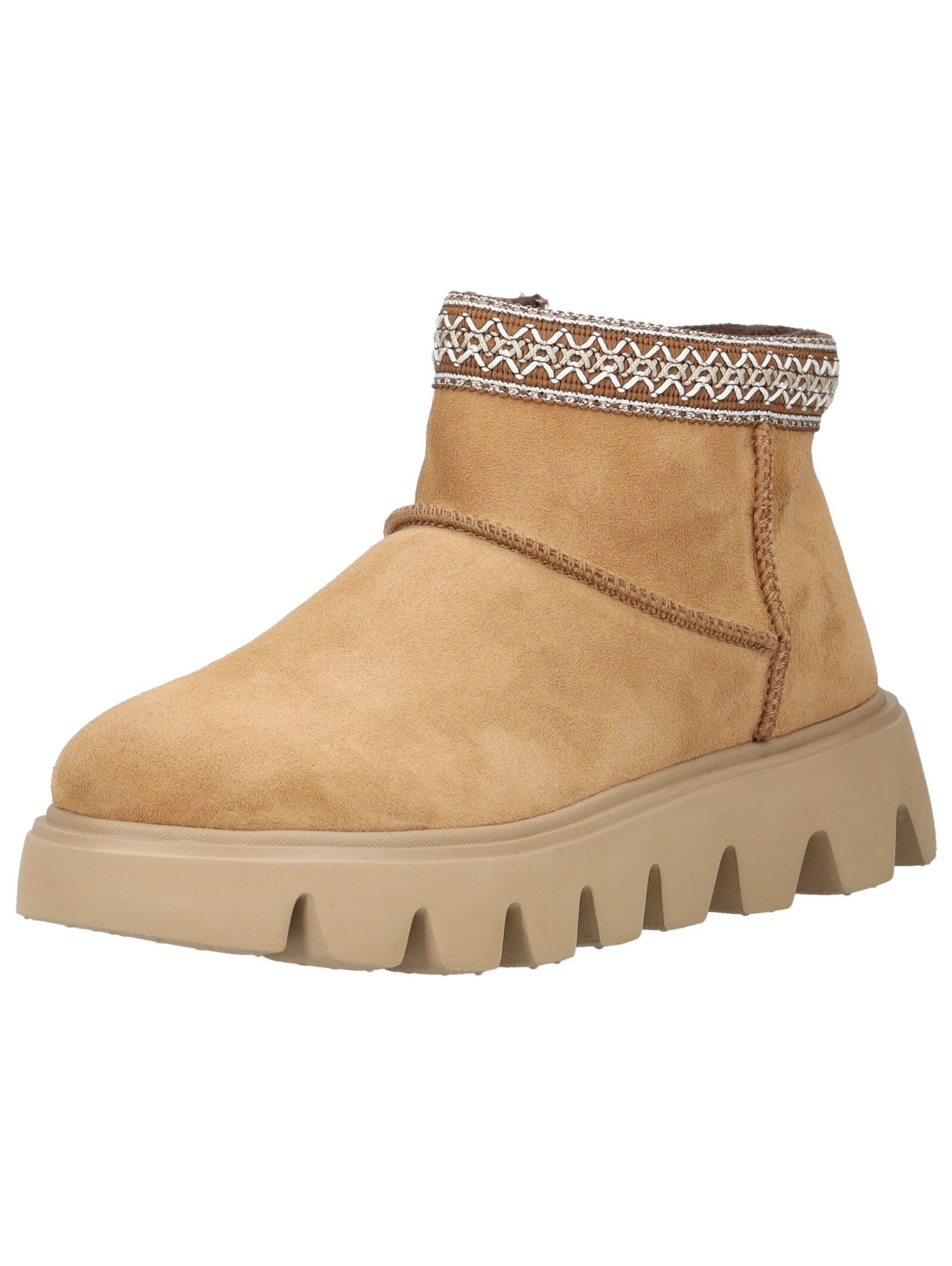 Plateaustiefelette RIEKER "Rieker Stiefelette Leder", Damen, Gr. 40, beige, Leder, Schuhe