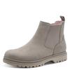 Chelseaboots TAMARIS, Damen, Gr. 41, grau (hellgrau), Nubukleder, Elastischer Einsatz, unifarben, casual, Schuhe, Blockabsatz, Basicboots, Stiefelette mit dezenten Ziernähten