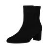 Stiefelette GABOR "Gabor Stiefelette Veloursleder", Damen, Gr. 41, schwarz, Veloursleder, elegant, Schuhe