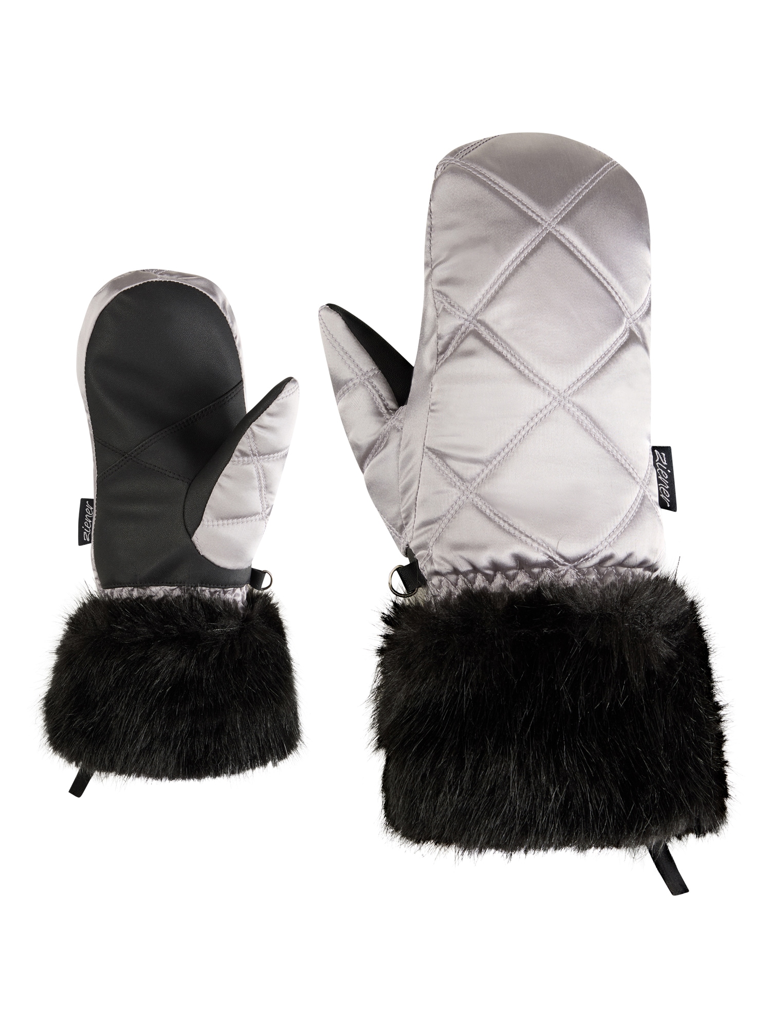 Fäustlinge ZIENER "LILIONE-Z MITTEN", Kinder, Gr. 6, silber (metallic silber), Obermaterial: 100% Polyester; Innenhand: 100% Polyester (recycelt); Futter: 100% Polyester; Wattierung: 100% Polyester, Handschuhe Image