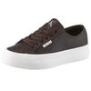 Plateausneaker CALVIN KLEIN JEANS "VULC FLATF LACE UP LTH CK", Damen, Gr. 40, rot (bordeaux), Leder, Lederimitat, unifarben, sportlich, Schuhe, Schnürschuh, Halbschuh, Freizeitsneaker mit CK-Logo