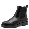 Chelseaboots TAMARIS, Damen, Gr. 38, schwarz, Leder, klassisch, Schuhe, Blockabsatz, Stiefelette, Businessschuh mit eleganter Lyralochung