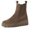 Chelseaboots TAMARIS, Damen, Gr. 41, grau (taupe), Veloursleder, modisch, Schuhe, Plateau, Stiefelette, Schlupfschuh mit T-Logoprägung