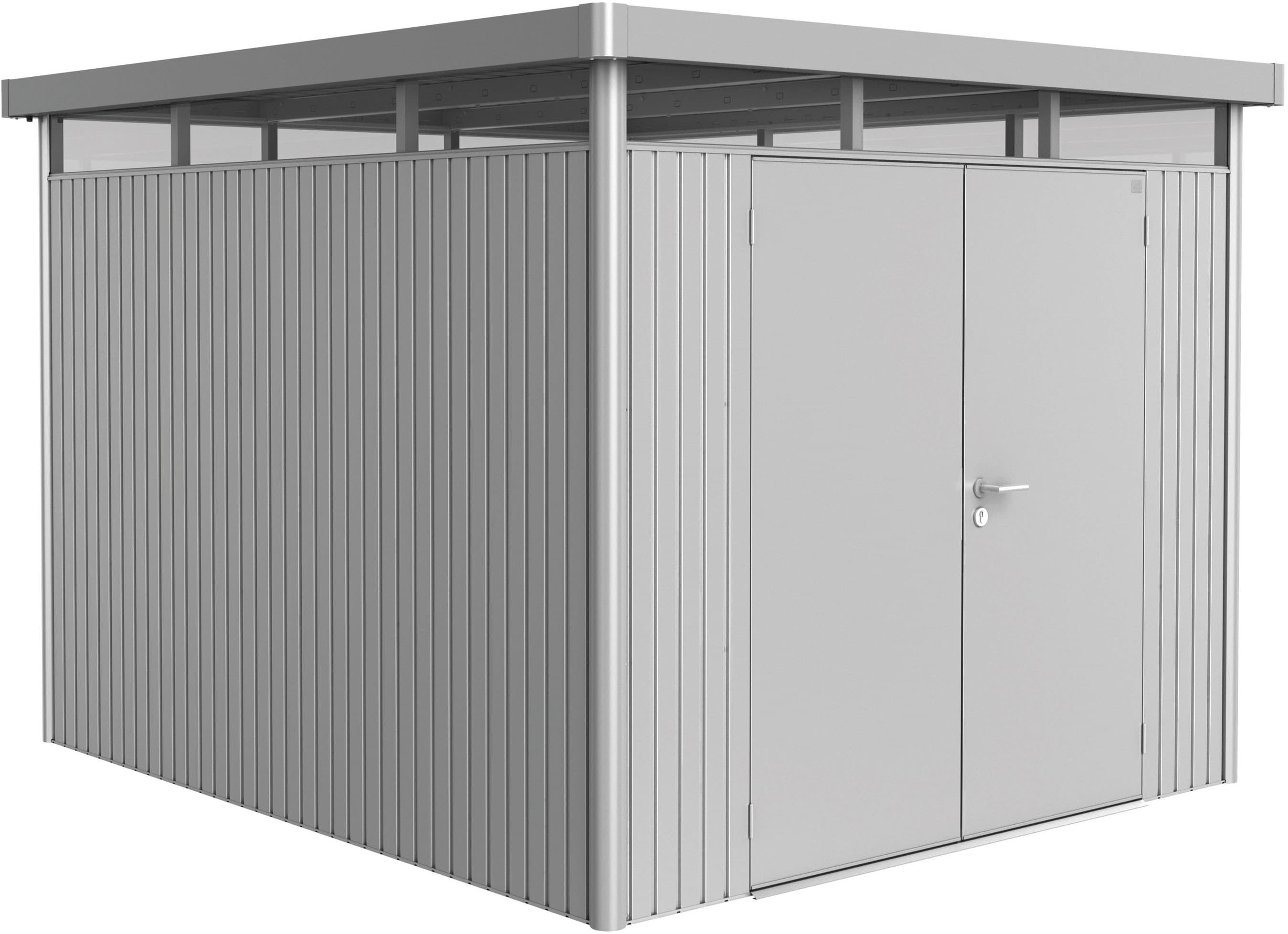 Gerätehaus BIOHORT "HighLine Gr. H5", silber (silber, metallic), Stahlblech, Gerätehäuser, quarzgrau-metallic Image