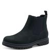 Chelseaboots TAMARIS, Damen, Gr. 39, blau (navy), Nubukleder, Elastischer Einsatz, unifarben, casual, Schuhe, Blockabsatz, Basicboots, Stiefelette mit dezenten Ziernähten