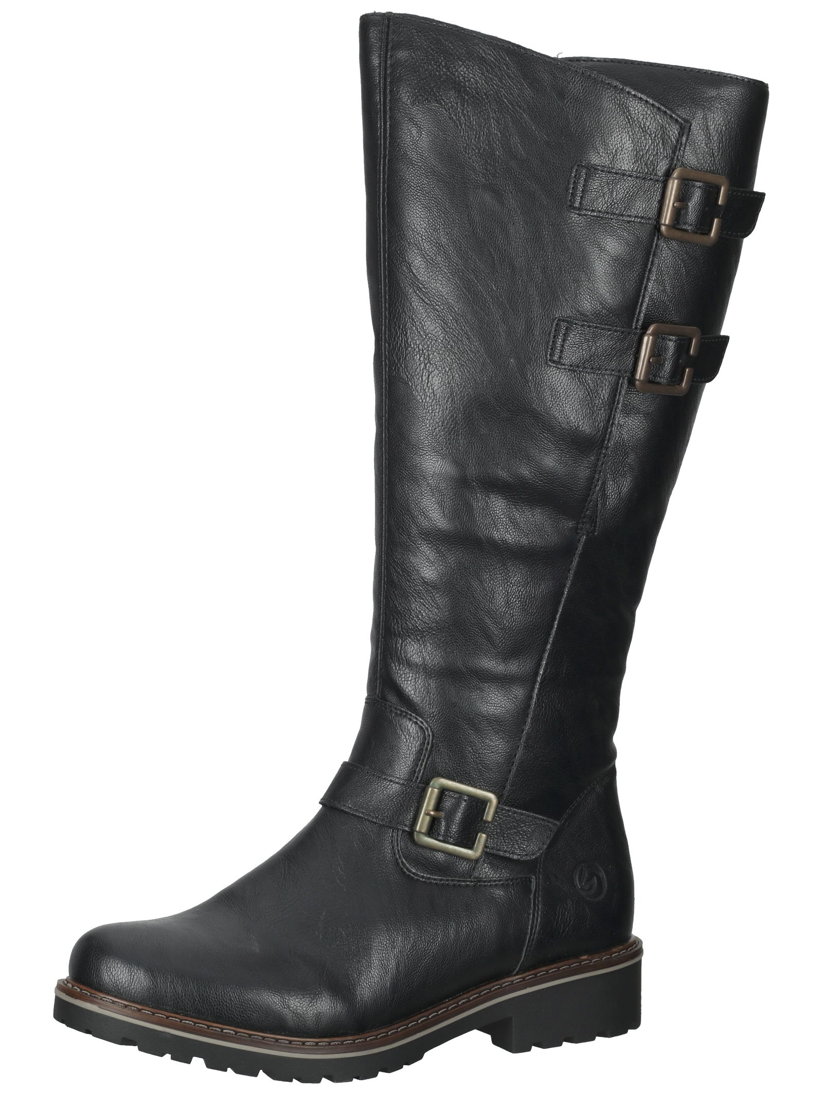 Stiefel REMONTE "Remonte Stiefel Lederimitat", Damen, Gr. 38, schwarz, Lederimitat, Casual, Schuhe