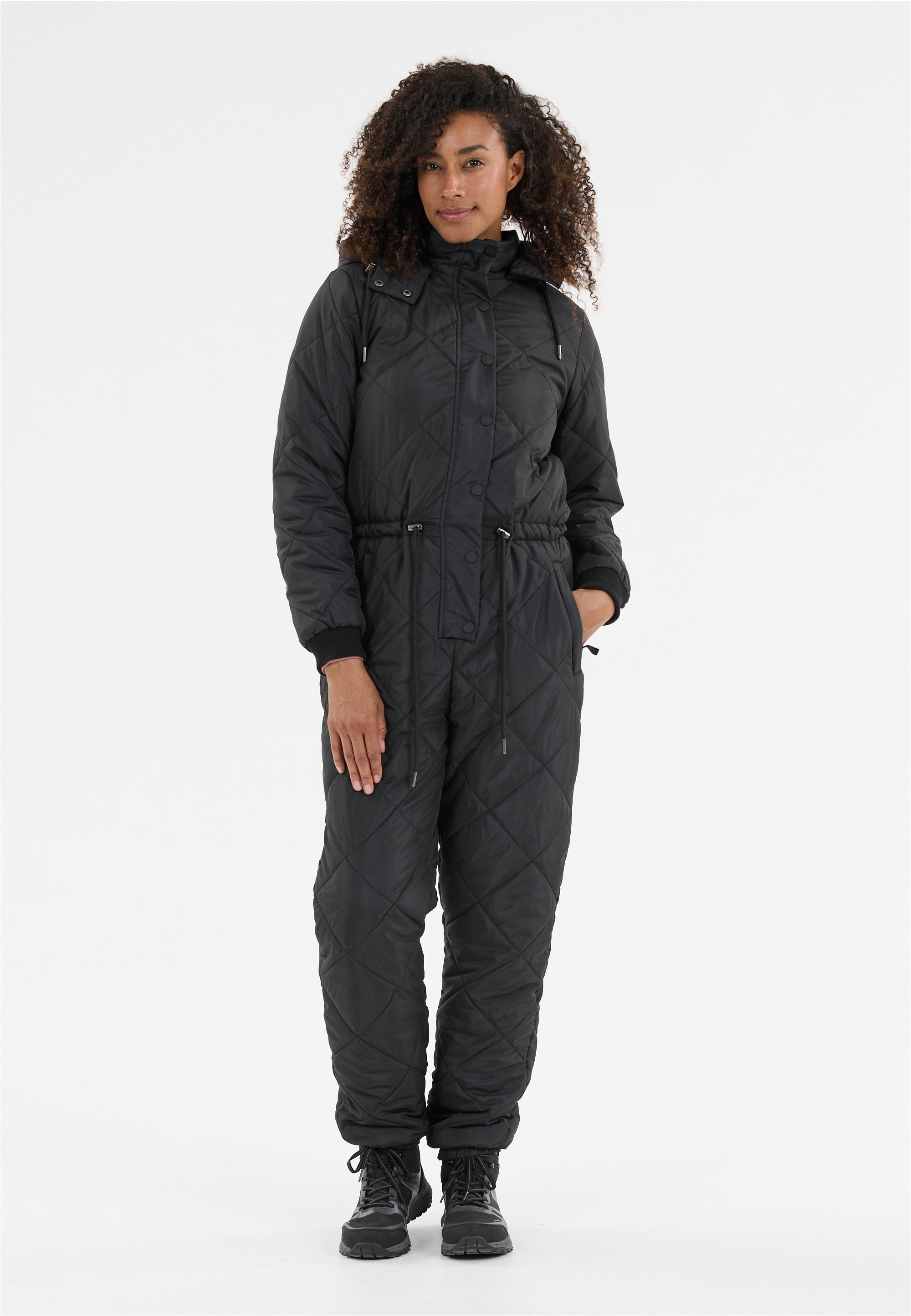 Overall WHISTLER "Minas", Damen, Gr. 40, EURO-Größen, schwarz, 100% Polyester, lang, ohne Ausschnitt, Overalls Overall, mit wasserabweisenden Eigenschaften