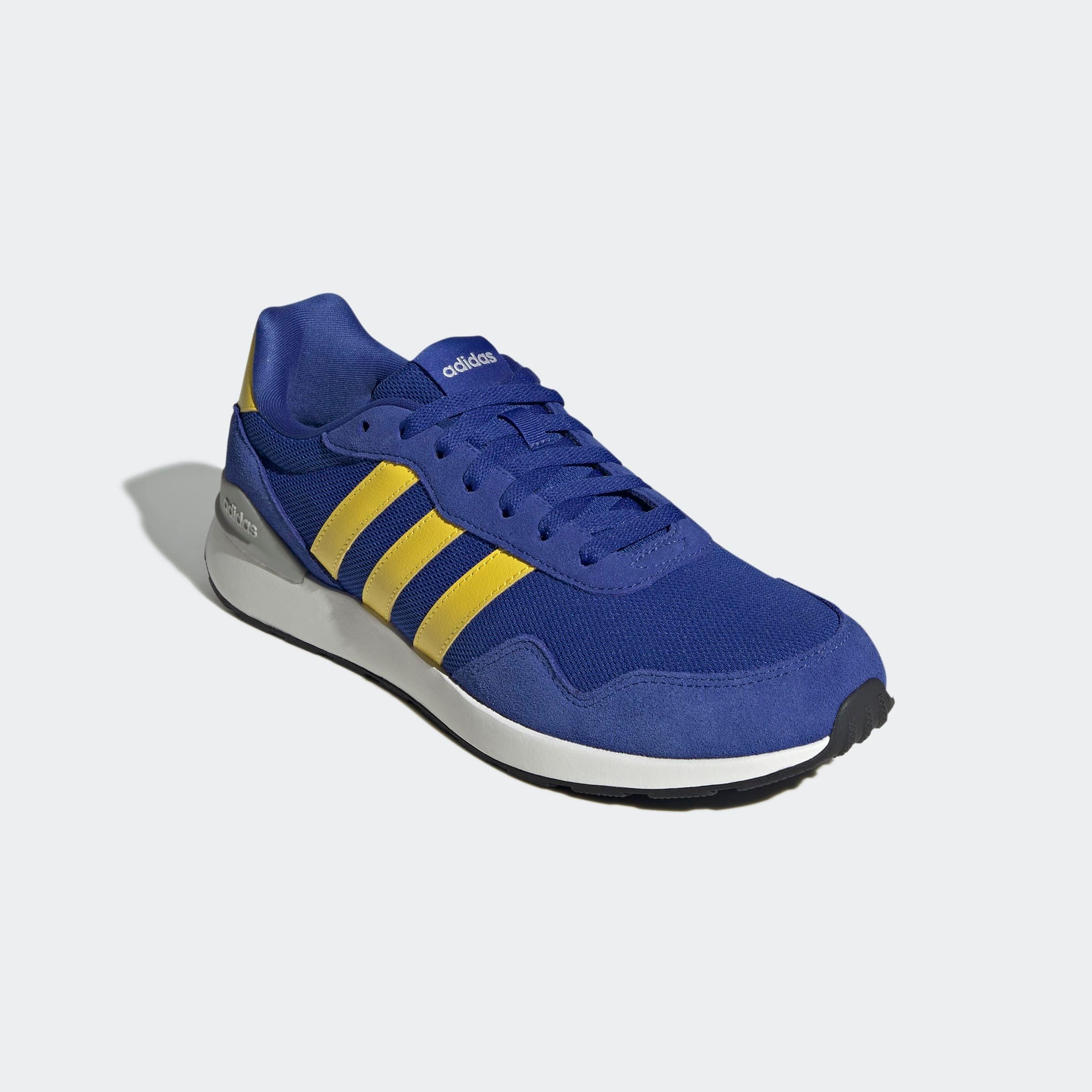 Sneaker ADIDAS SPORTSWEAR "RUN 60S 4.0", Gr. 43, gelb (semi lucid blau, gelb, grau two), Leder, Textil, Sportlich, Schuhe