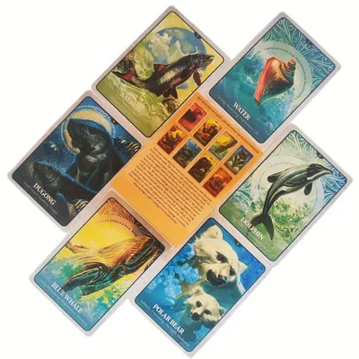 Animal Whisper Oracle Cards - Vivid Illustrations Meaning and Divination Guide，Durable cardboard material，Suitable14Beginners ov