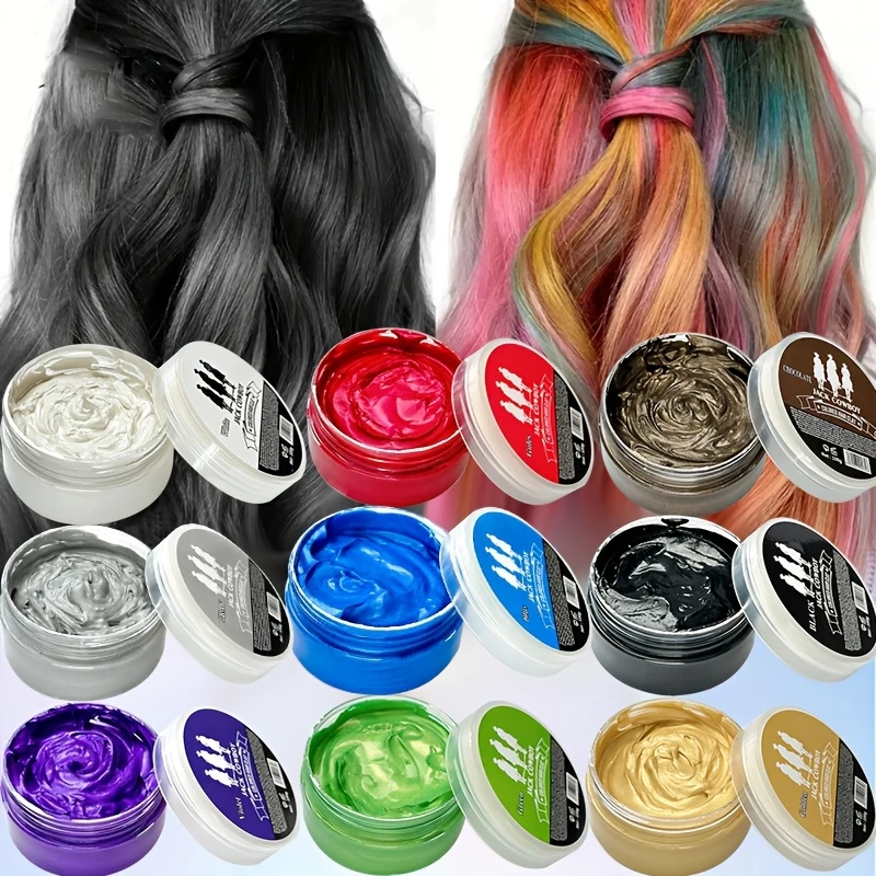 Temporary Hair Color Dye Mud,Color Hair mud Wax 9-color Hair Color Wax For Daily Party Cosplay,Men&Women