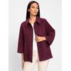 Outdoorjacke HEINE, Damen, Gr. 34, rot (bordeaux), 50% Polyester, 50% Wolle, meliert, unifarben, Langarm, Jacken