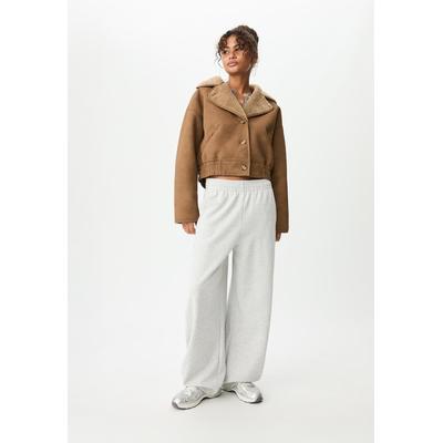 Stradivarius Short double-faced jacket Stone XS