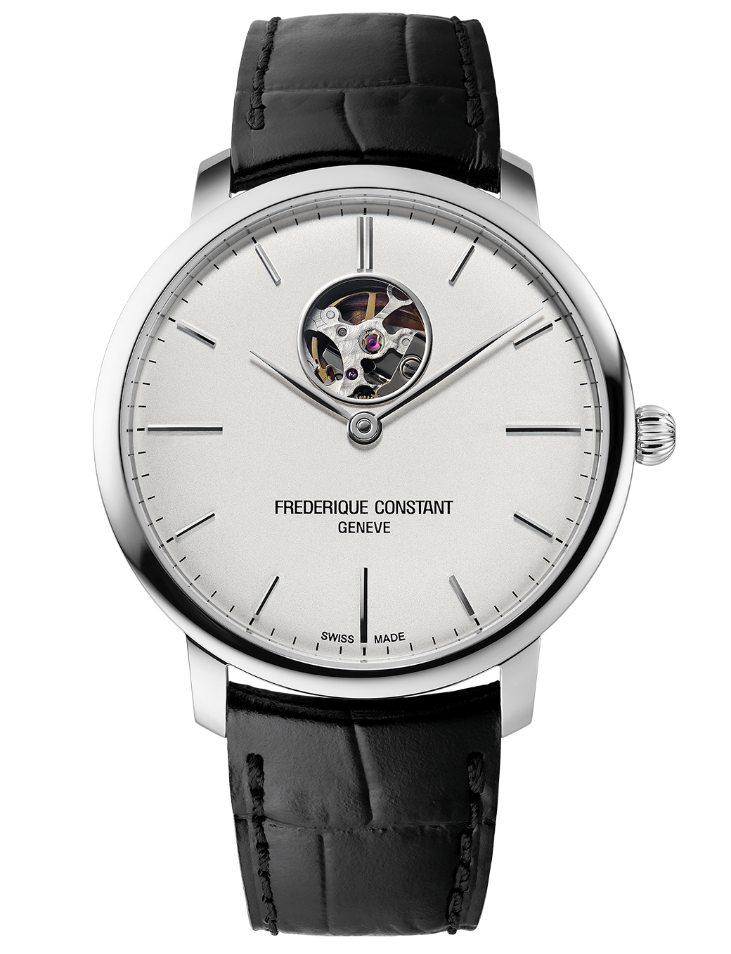 Frederique Constant Frédérique Slimline Heart Beat Mens Black Watch FC-312S4S6 Leather - One Size