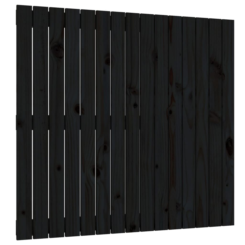 vidaXL Wand-Kopfteil Schwarz 95,5x3x90 cm Massivholz Kiefer Image
