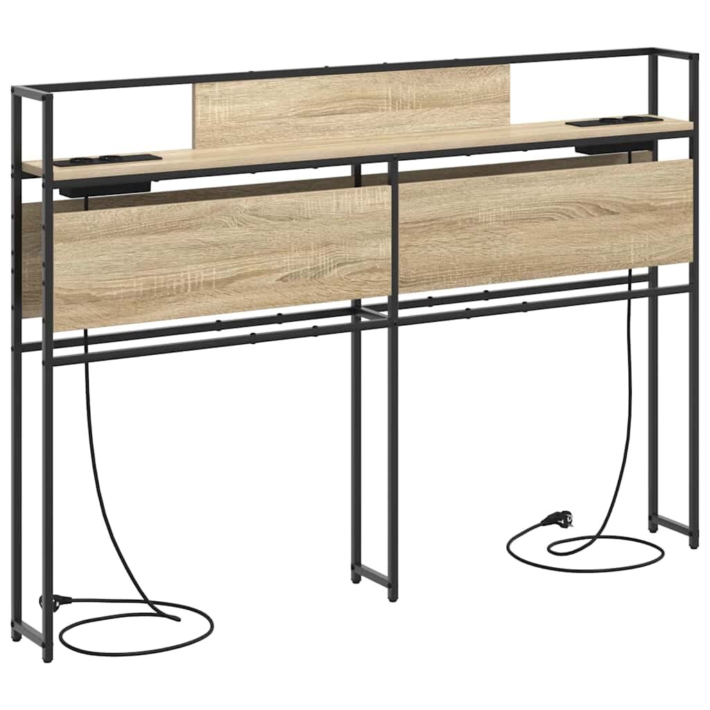 vidaXL Stauraum-Kopfteil mit Regal Sonoma Eiche 150 cm Holzwerkstoff Image