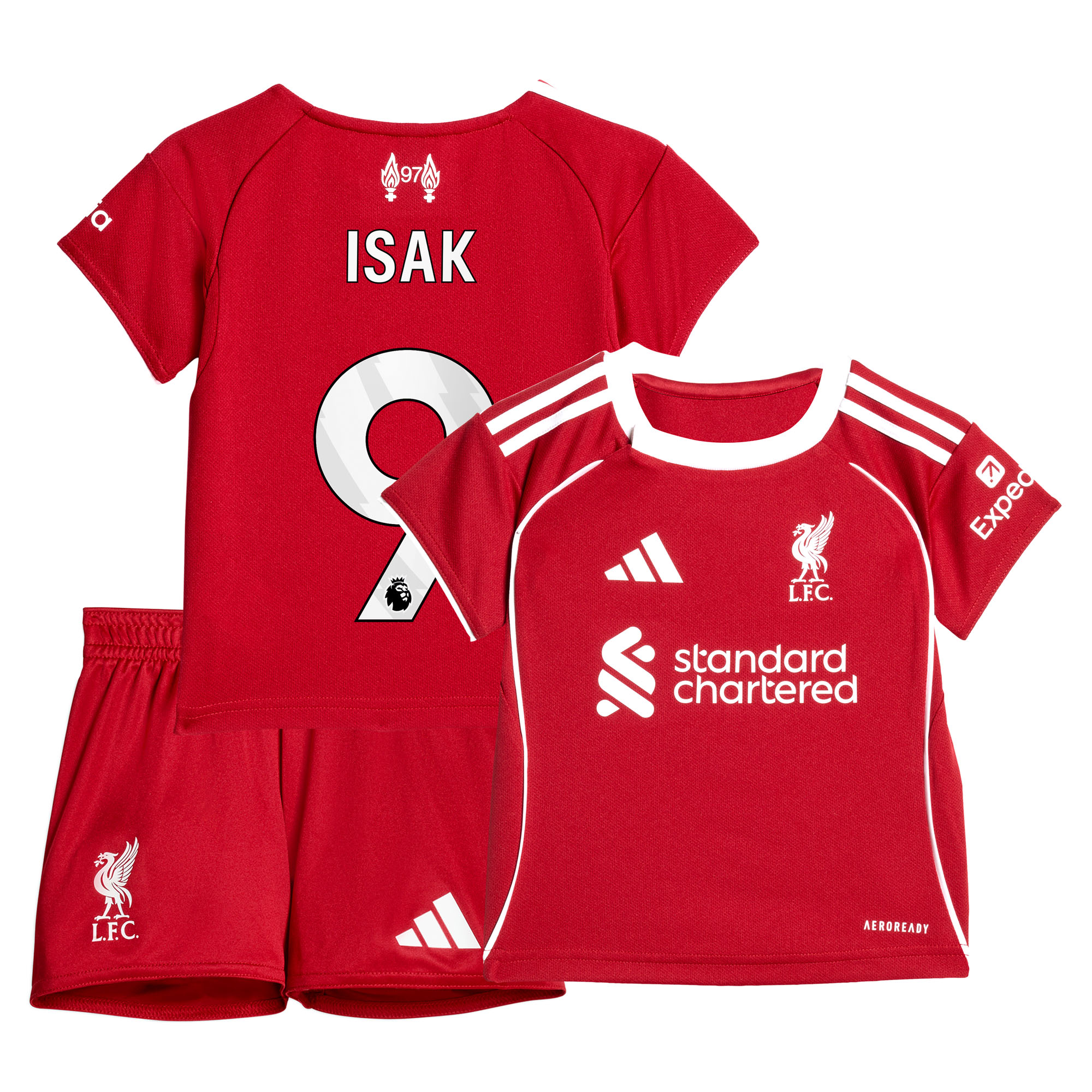 Liverpool adidas Baby-kit Domicile 25/26 avec flocage Isak 9