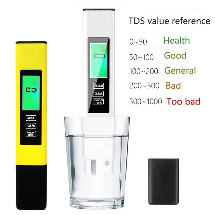 4-in-1 digitaler Wassertester TDS EC Meter 0-9990 PPM Wasserqualitätstester LCD-Temperaturmesser für Pools Trinkwasseraquarium Image