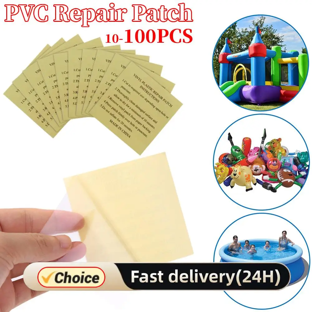 10–100 Stück Pool-Liner-Reparaturset, Unterwasser-Reparatur-Set, robustes, wasserdichtes Luftmatratzen-Patch, selbstklebende aufblasbare PVC-Reparatur Image