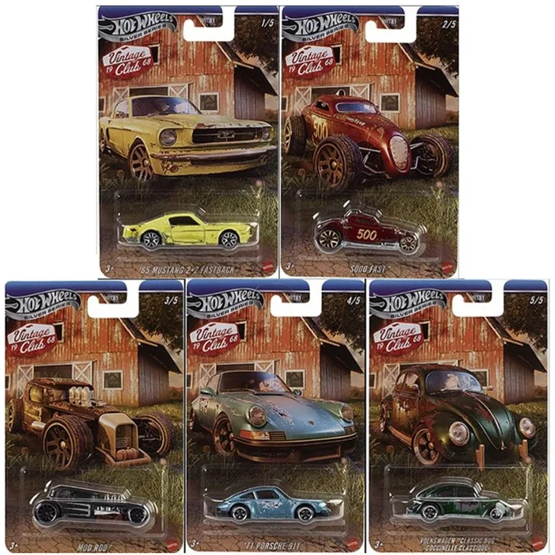 Original Hot Wheels Auto Vintage Club 1968 Spielzeug Jungen 1/64 Diecast Mustang Porsche 911 Volkswagen Coccinelle Fahrzeuge Modelle Geschenk