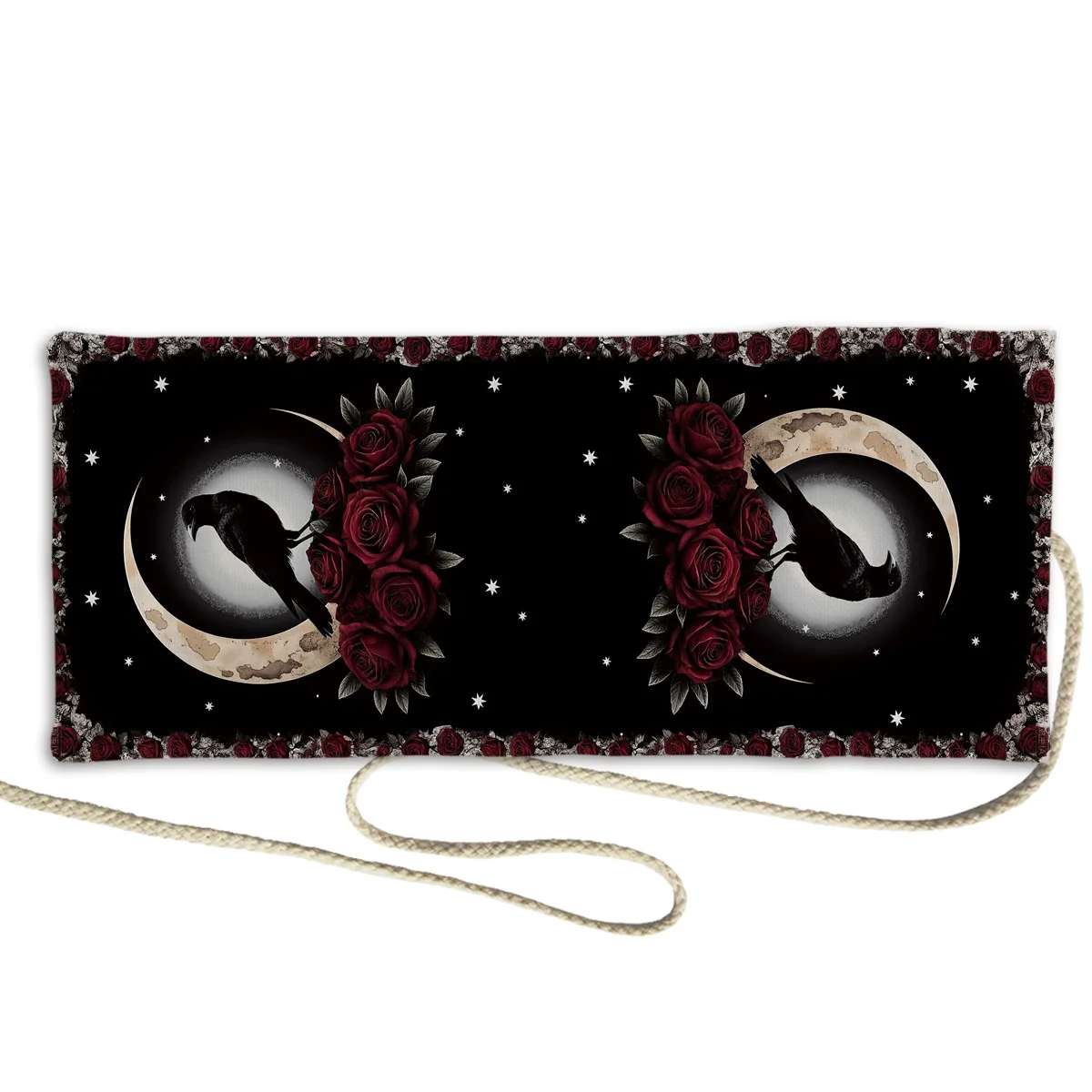 Mond Rose Krähe Tarot Aufbewahrungstasche Blumen & Pflanzen Wahrsagerei Tasche Mysteriöse Wrap Beutel Tarot Tischdecke Aufbewahrungstasche Dekor Image