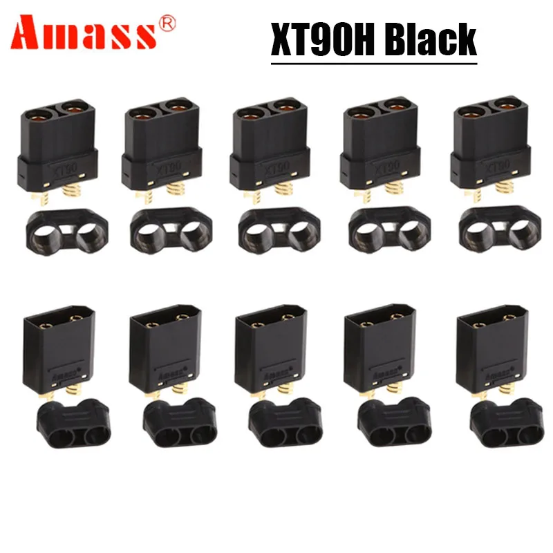 Amass XT90H XT90 Schwarz Großen Strom Lipo Batterie Stecker Männlich Weiblich Gold-überzogene Stecker mit Mantel für RC Flugzeug teile Image