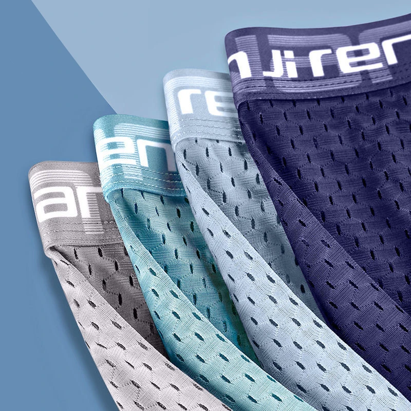 Männer Höschen Boxer Männer Unterwäsche Boxershorts Männer Ropa Interior Hombre Calzoncillos Atmungsaktive Mesh Eis seide männer Boxer Shorts Image