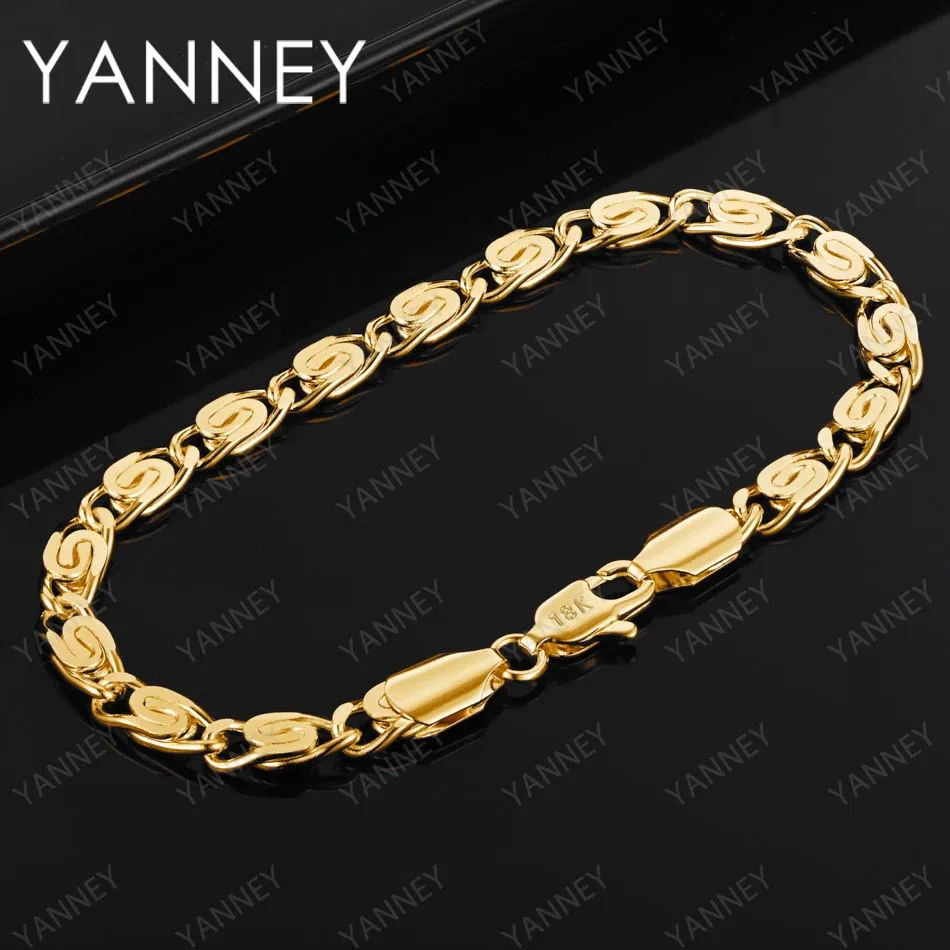 Frau Charme 925 Sterling Silber 18 Karat Gold Hip Hop Punk Kette 8 Zoll Armband für Schmuck Accessoires Mode Party Geschenke