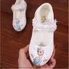 Disney neue Kinder Elsa Freizeit schuhe Mädchen gefroren Prinzessin rosa weiche Schuhe Kinder Cartoon Perle Leder Schuhe Größe 26-35