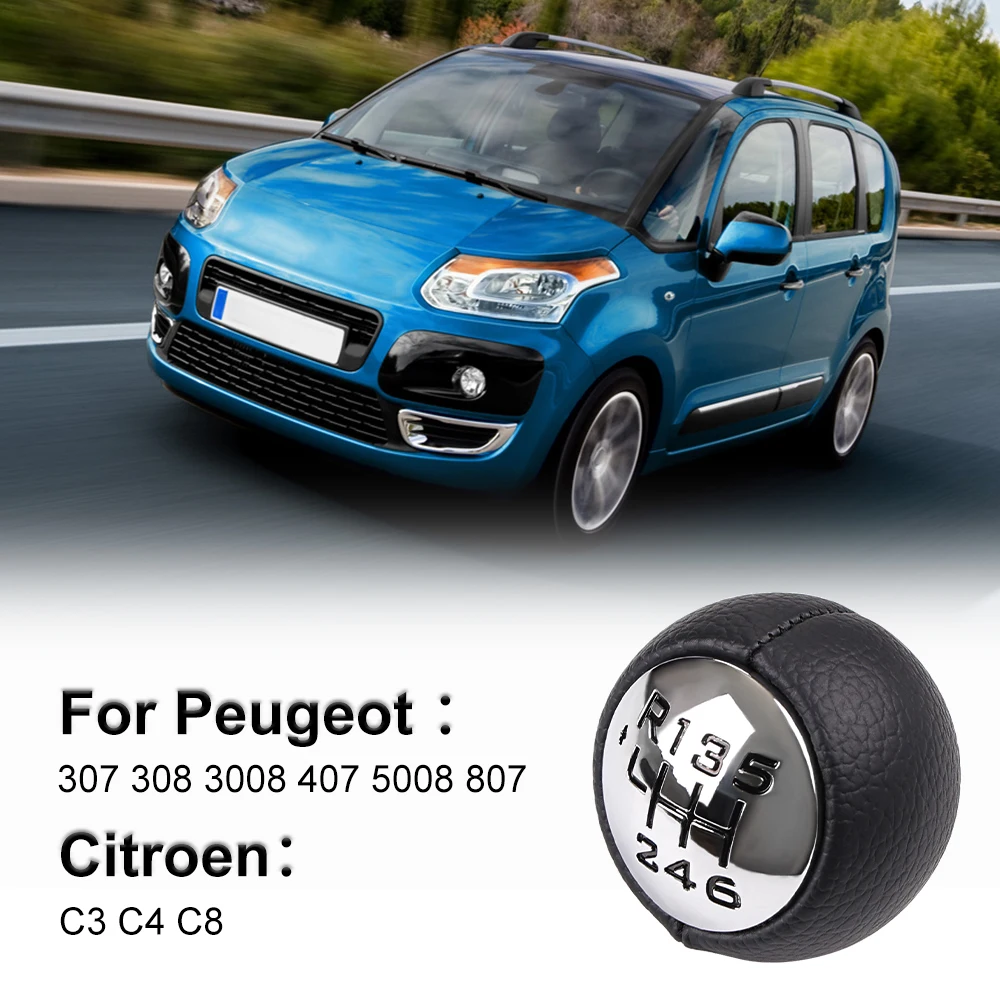 Pommeau de levier de vitesse à 6 vitesses pour Peugeot citroën C3 C4 C8, bouton de changement de vitesse pour Peugeot 307 308 3008 407 5008 807